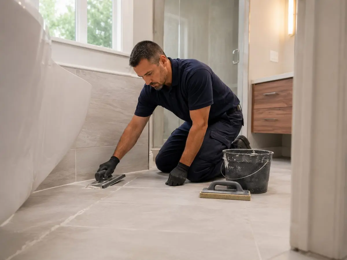 Bathroom restoration and renovation work in progress