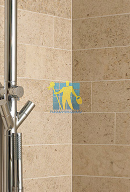 Moleanos beige limestone shower tile example