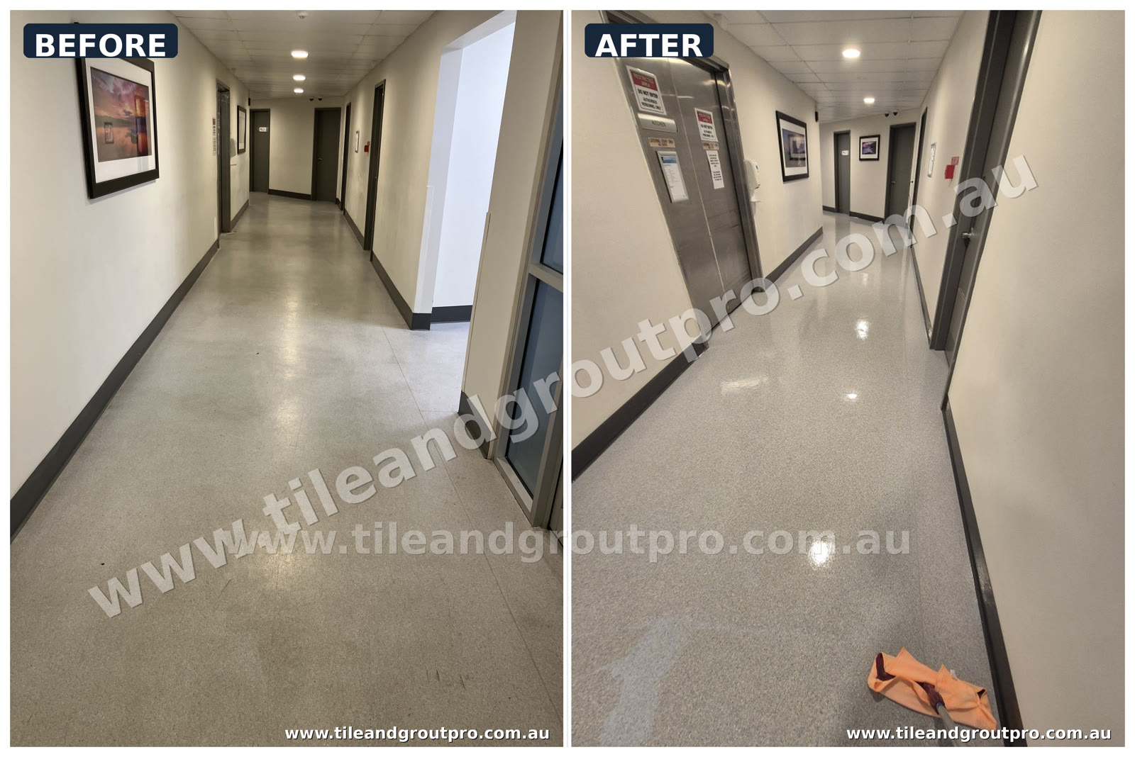 Vinyl stripping and sealing before and after in Mount Lawley