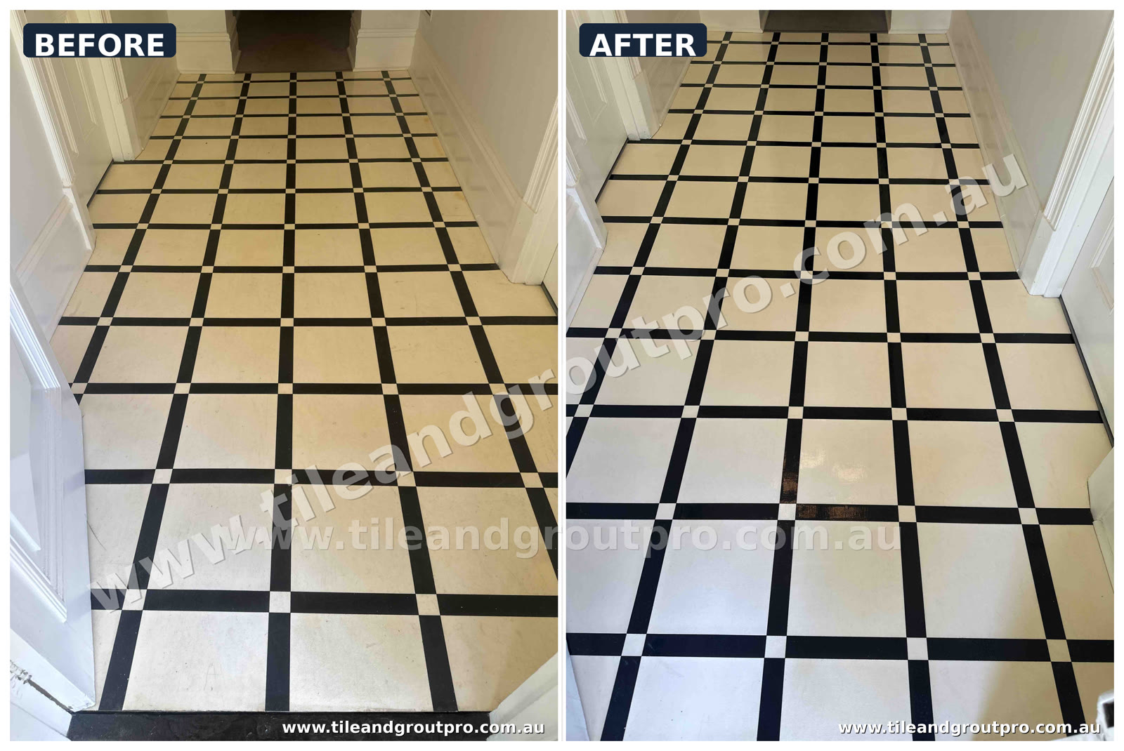 Vinyl floor finish recovery before and after in Mount Lawley