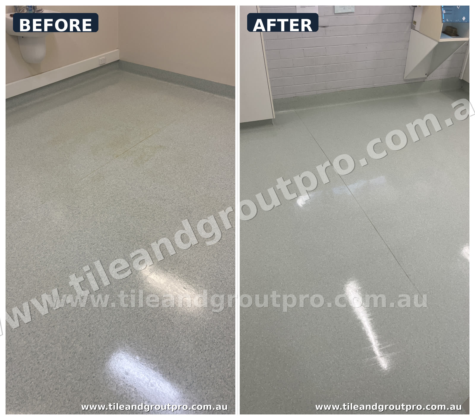 Vinyl floor stripping before and after in Mount Lawley