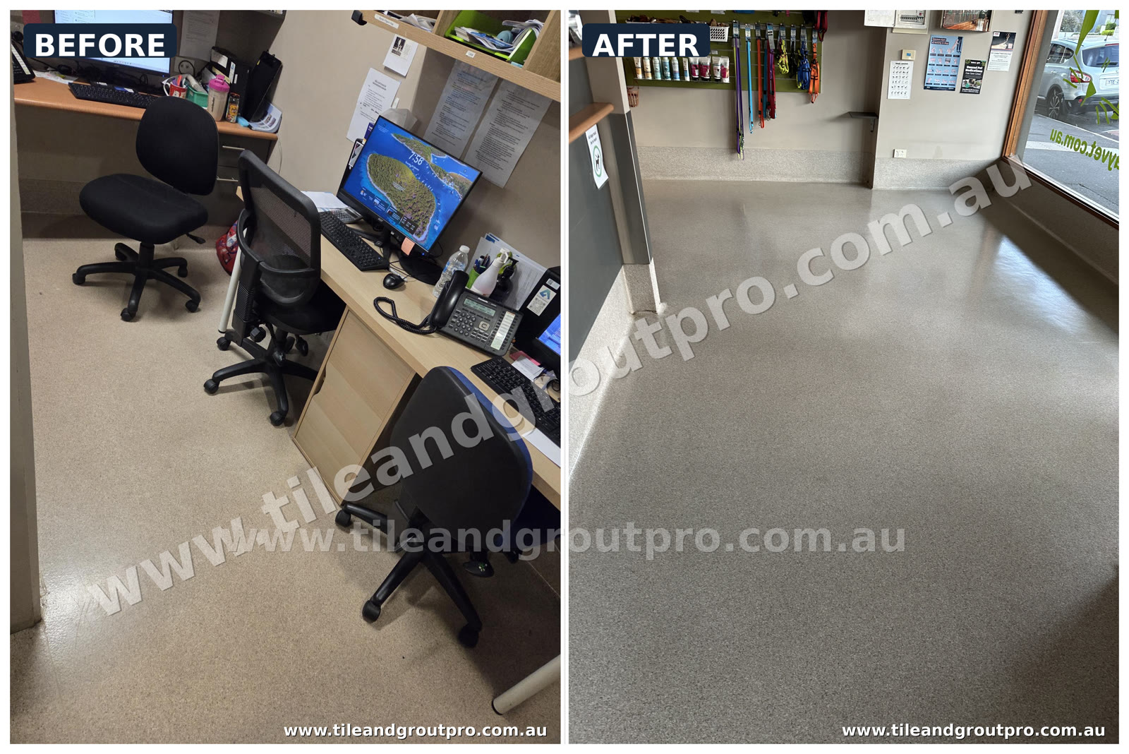 Vinyl floor restoration before and after in Mount Lawley