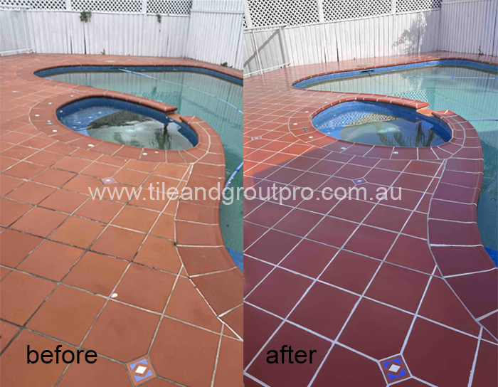 Epoxy grouting and regrouting before and after