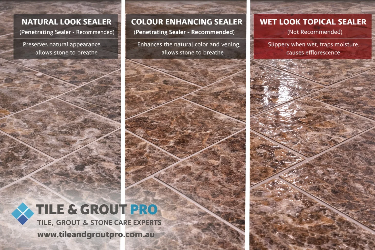 Emperador marble sealing finish in Wantirna