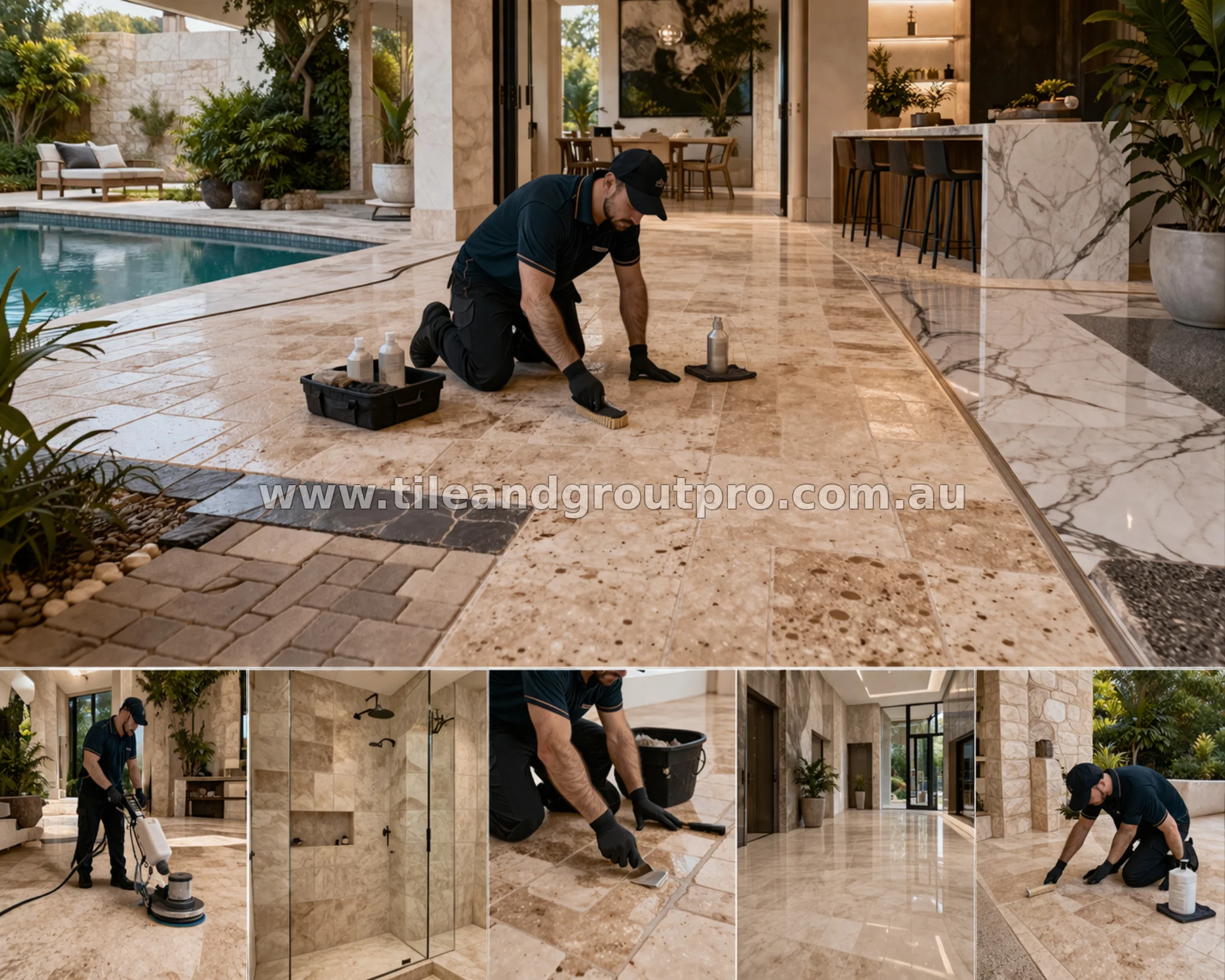 Travertine sealing service in Mount Lawley