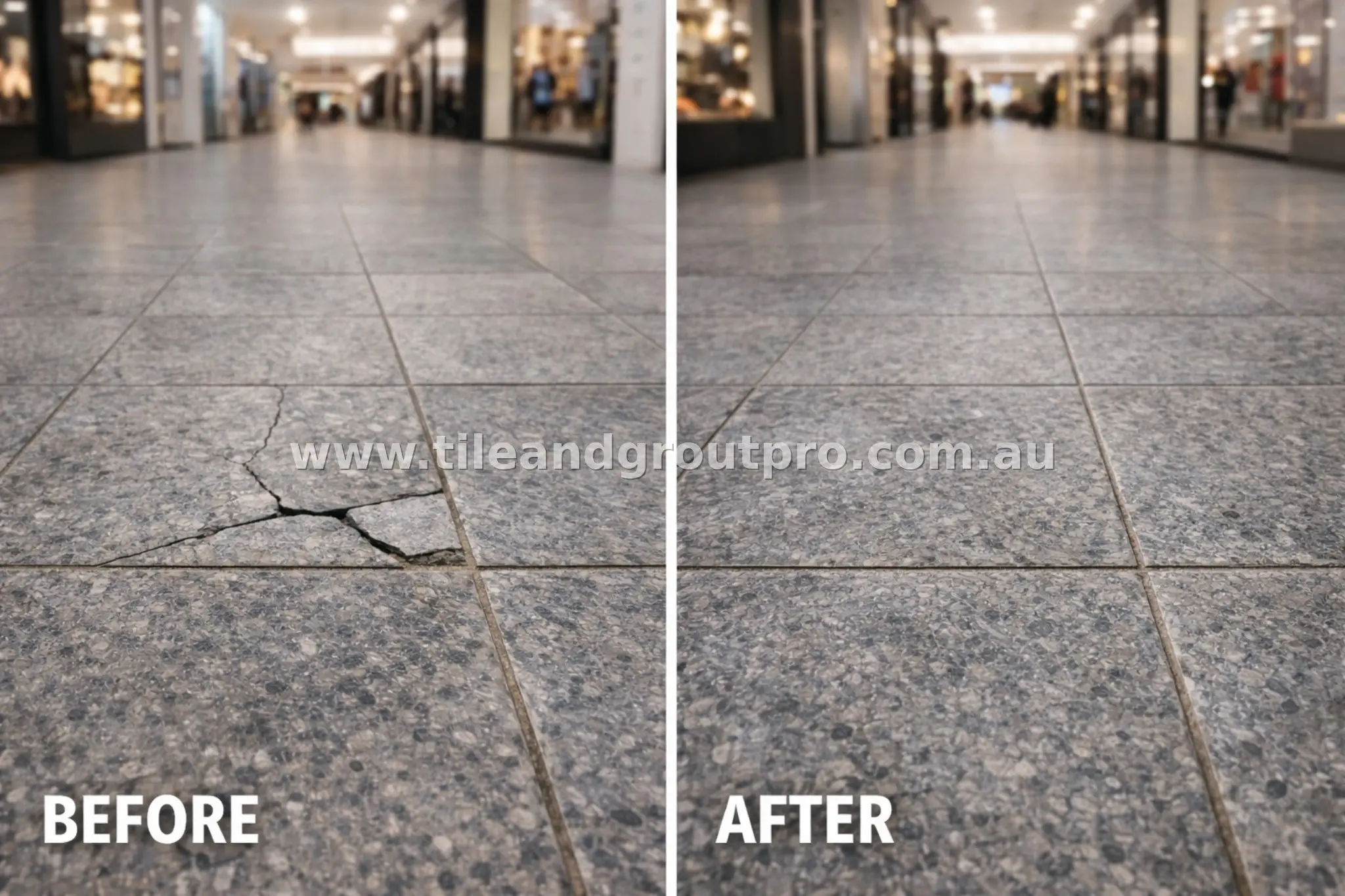 before and after cleaning bluestone