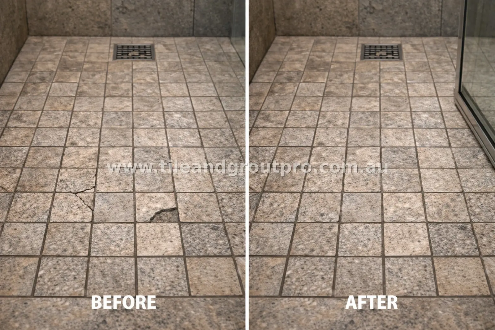 before and after Scratch-Removal granite tile floor