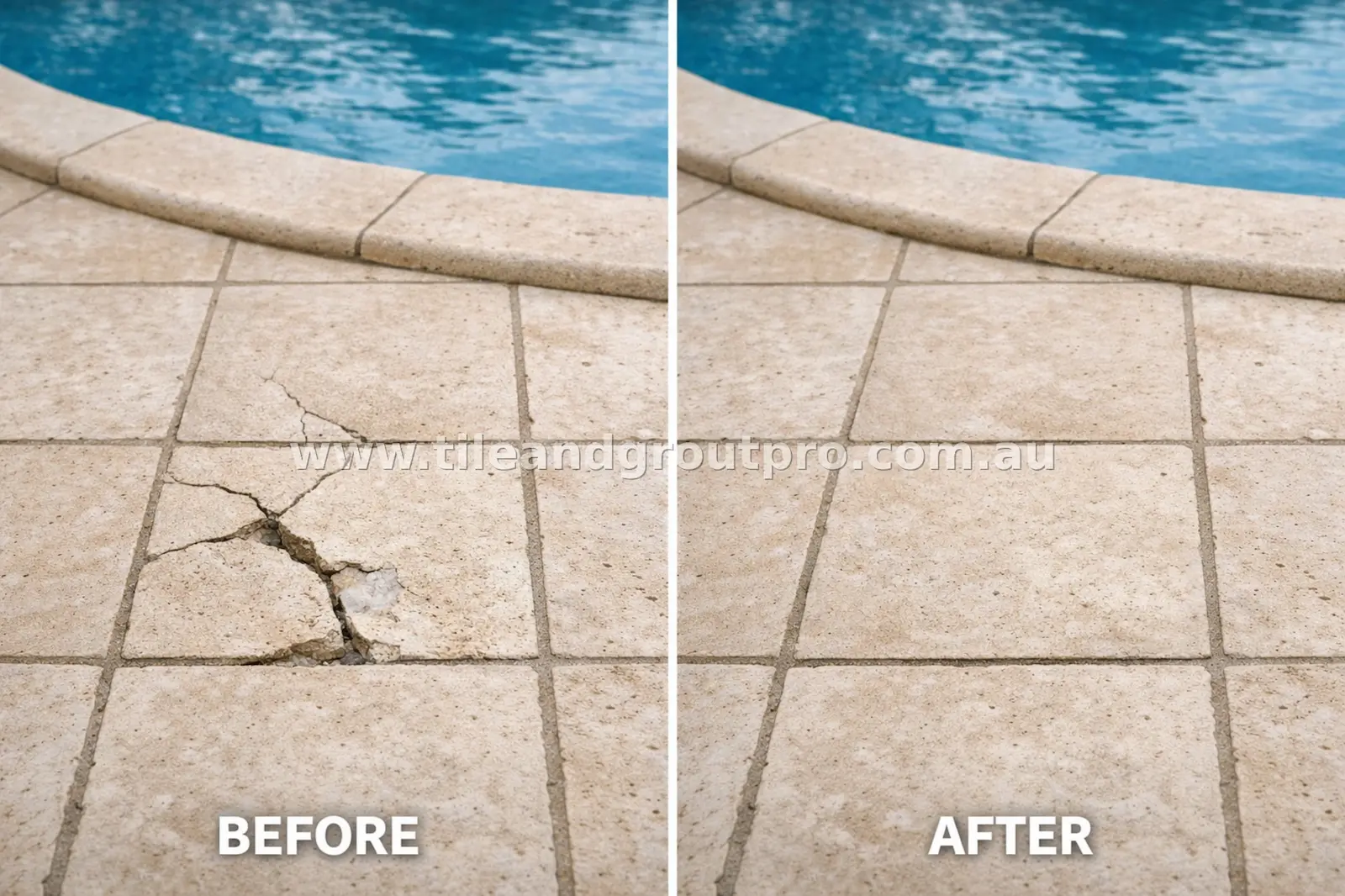 before and after Scratch Removal limestone tile