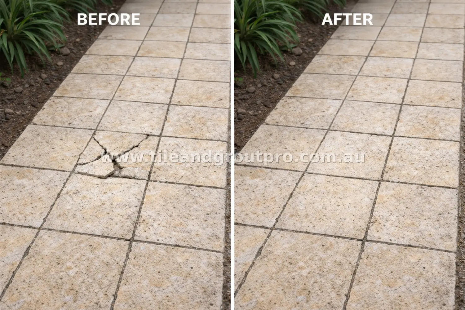 before and after Scratch Removal limestone