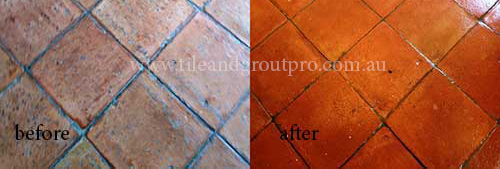 Terracotta stripping before and after in Mount Lawley