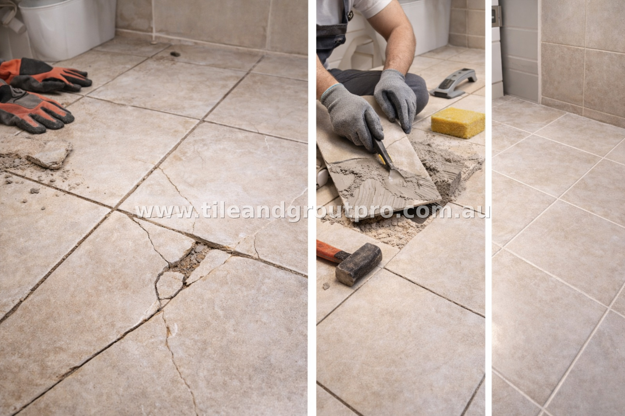 kitchen floor tile repair before and after